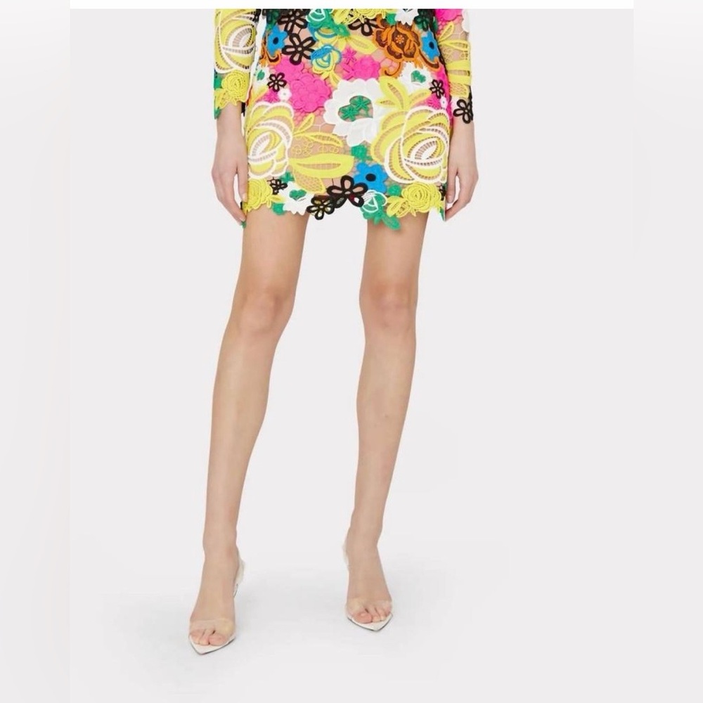 Milly Floral Lace Mini Skirt - Multicolor - Picture 3 of 7
